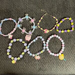 NWOT Nintendo Kirby Kawaii Theme Beaded Bracelet Set